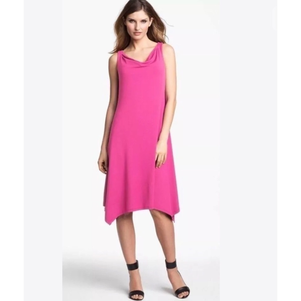 EUC Eileen Fisher Cowl Neck Stretch Jersey Dress S​​​​​​